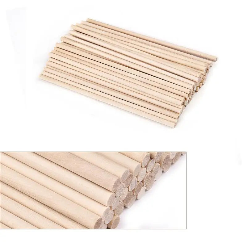 Bâton rond en bois pour l'artisanat, sucettes glacées alimentaires et fabrication de modèles de cheville, bricolage de chevilles durables, modèle de construction, outil de travail du bois