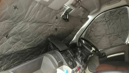 Stores thermiques internes pour pare-brise, couverture de pare-brise, pare-soleil, 7 couches, Fiat Ducato 2006 2022, KIT Boxer, cristaux et citations