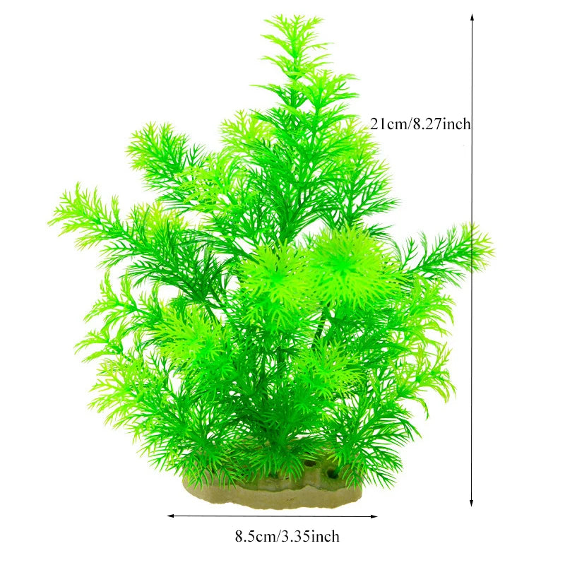 Plantes artificielles décoratives pour aquarium, herbe aquatique en plastique pour décorations d'aquarium, accessoires pour aquarium, plantas acuario
