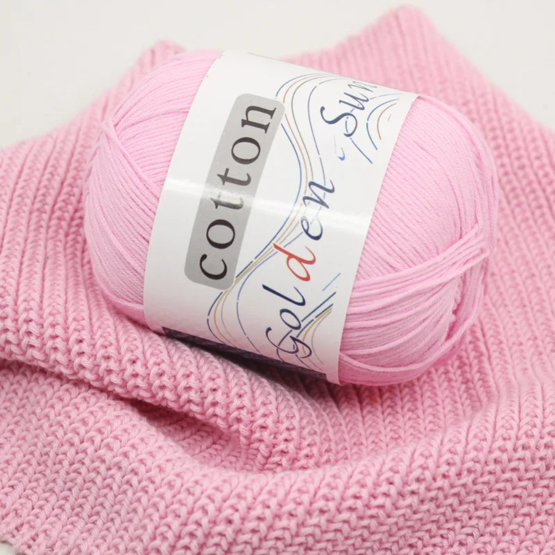 Fil doux doux en 100% coton naturel pour bébé, fil anti-boulochage pour le crochet à la main, 50g, 1 pièce