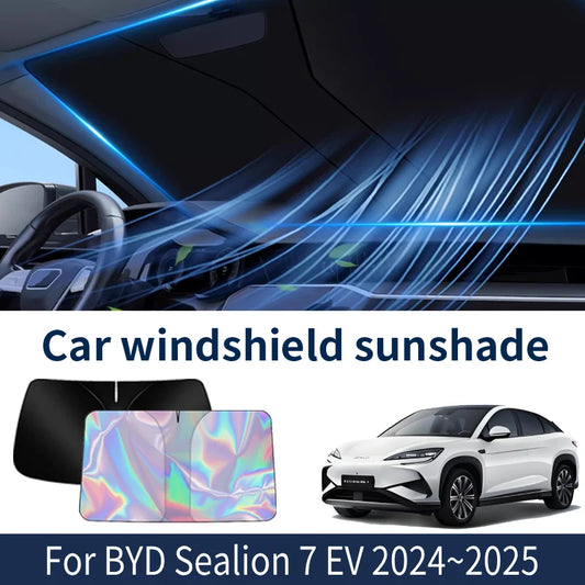 Pare-soleil pour pare-brise avant BYD Sealion 7 2024 ~ 2025 Sealion 07 EV, pare-soleil de voiture, isolation thermique, accessoires de refroidissement d'été