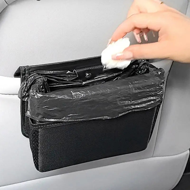 Poubelle automatique pliable avec couvercle magnétique, sac de rangement pour siège arrière de voiture, évaluation Leak-Verde