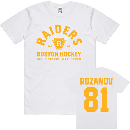TV chauffé rénov Llya Rozanov 81 Boston Raiders T-shirt femmes hommes vêtements à manches courtes coton mode T-shirt imprimé graphique T-shirt