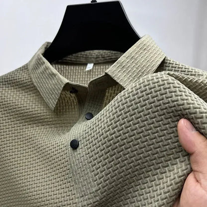 Vêtements de marque été nouveau T-shirt à manches courtes pour hommes soie glacée POLO frais et respirant affaires décontracté haut absorbant la sueur