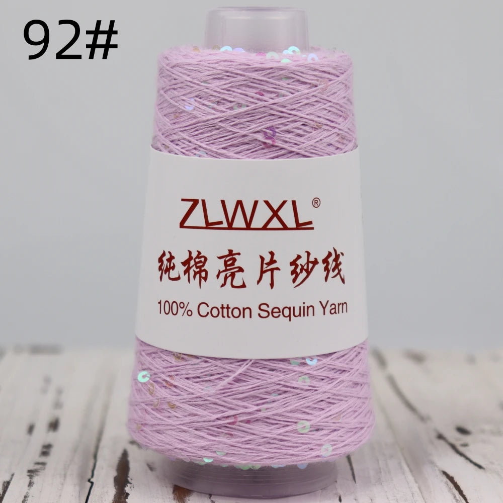   Блэк – fil de coton à paillettes, 100g, 800M, 3mm, décoration tricotée, crochet à la main, tricot jaune