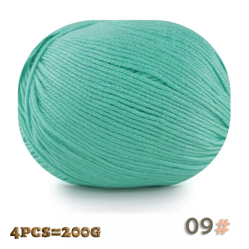 200 g 6 brins de boules de fil doux tricotées faites à la main d'épaisseur moyenne pour la fabrication de pulls, chapeaux, foulards, gants, chaussures en fil, boules de fil doux, 1 pièce = 4 boules = 200 grammes