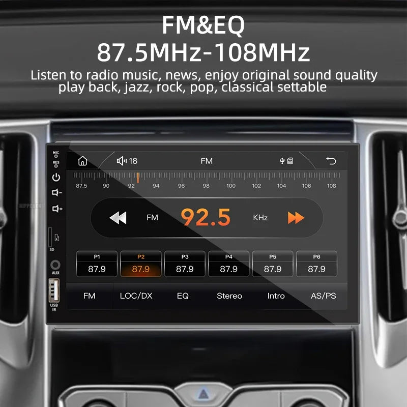 Autoradio 1 Din Carplay Android Auto lecteur multimédia HD 7 ''écran tactile FM AUX entrée Bluetooth MirrorLink Autoradio universelle