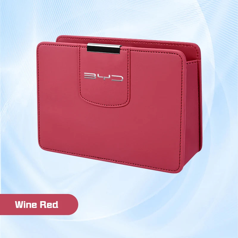 Pour BYD Song Plus Yuan Pro Tang EV F0 F3 joint u DMi Han Qin dauphin voiture boîte de rangement en cuir porte poubelle siège arrière sac poubelle