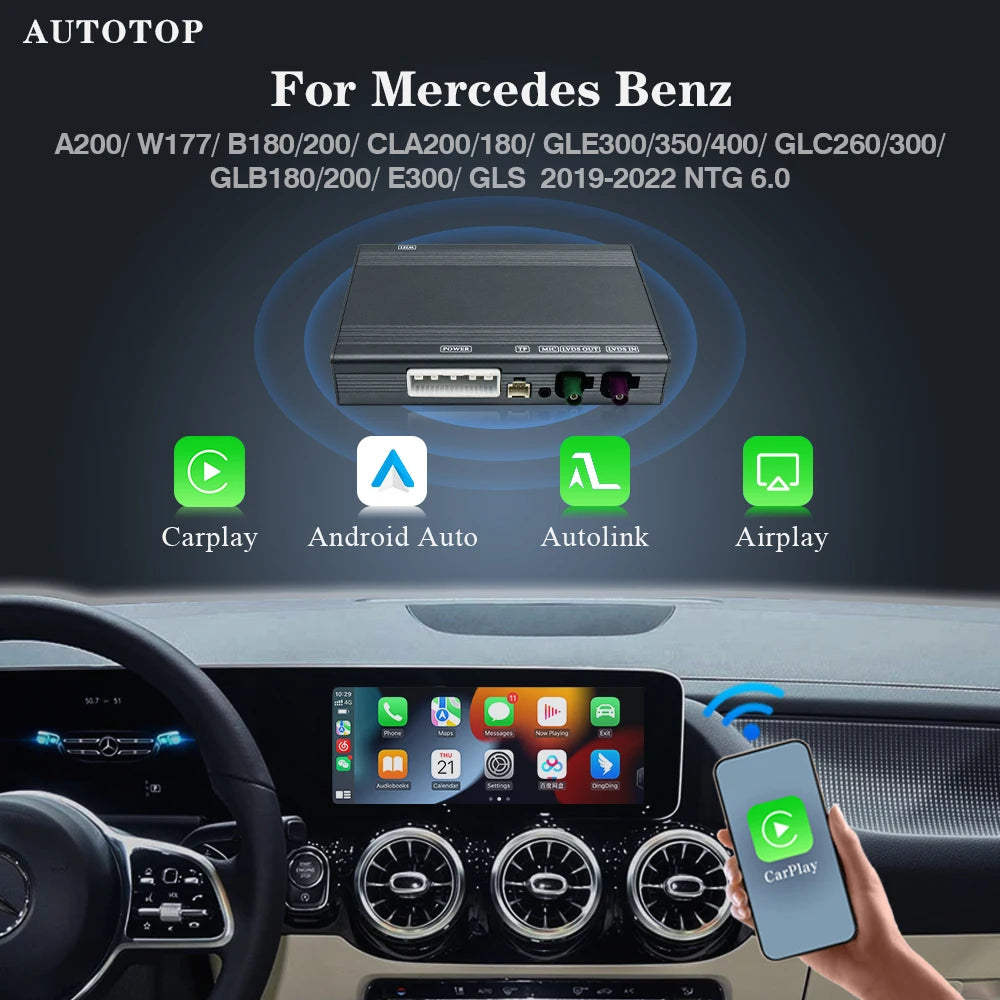 AUTOTOP 10.25/12.3 pouces double écran tactile Android Carplay pour Mercedes Benz nouveau A C E GLA MBUX NTG6.0 unité principale après modèle 2018