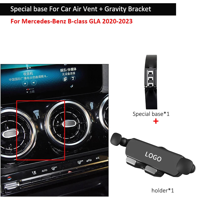 Support de téléphone portable de voiture pour Mercedes-Benz, base de montage spéciale pour grille d'aération, B200, B260, B, 180, B Classe A, GLA, CLA