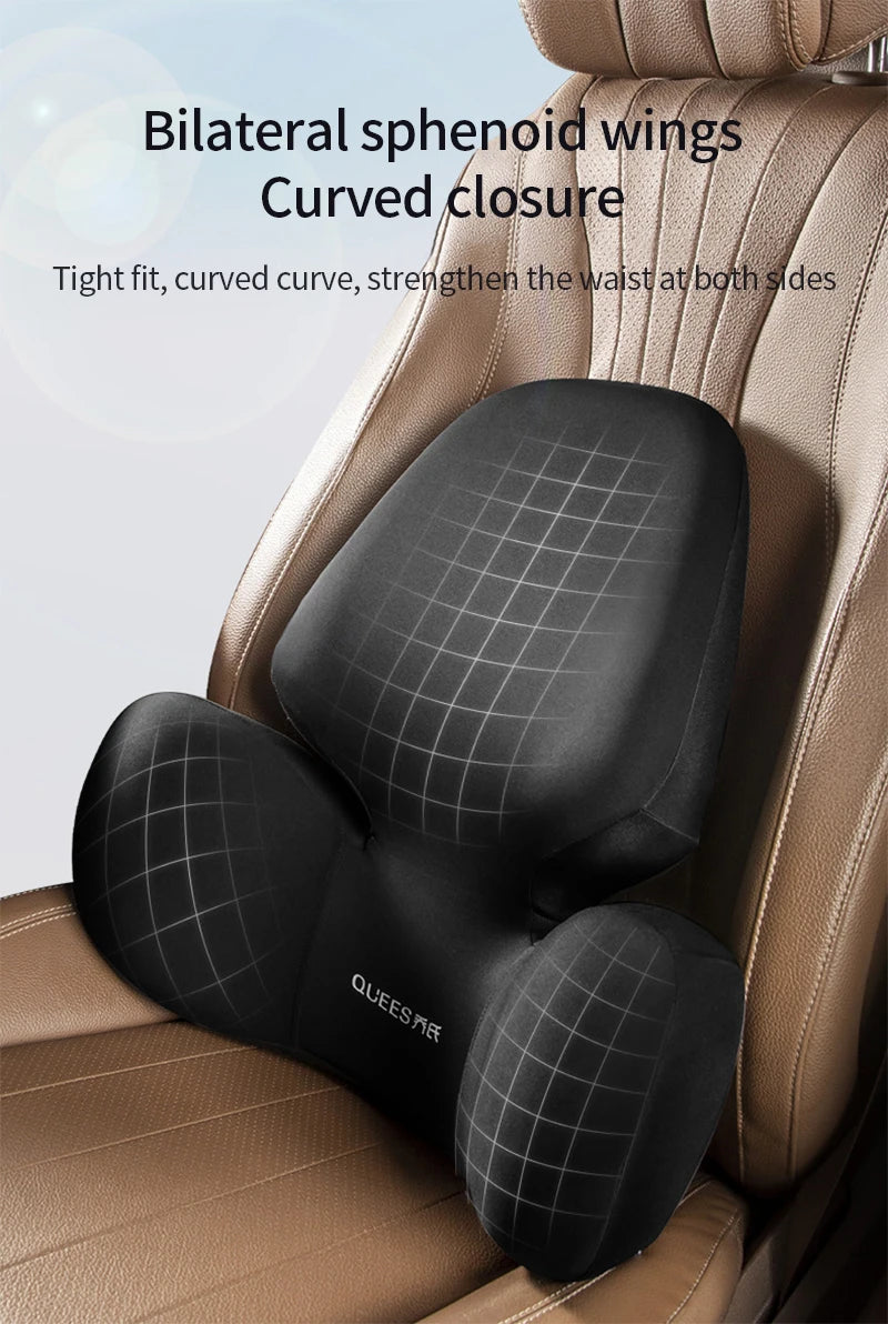 High Quality Universal Car Headrest Cushion Car Seat Neck Pillow Perforated Leather Breathable Lumbar Support Car Pillow