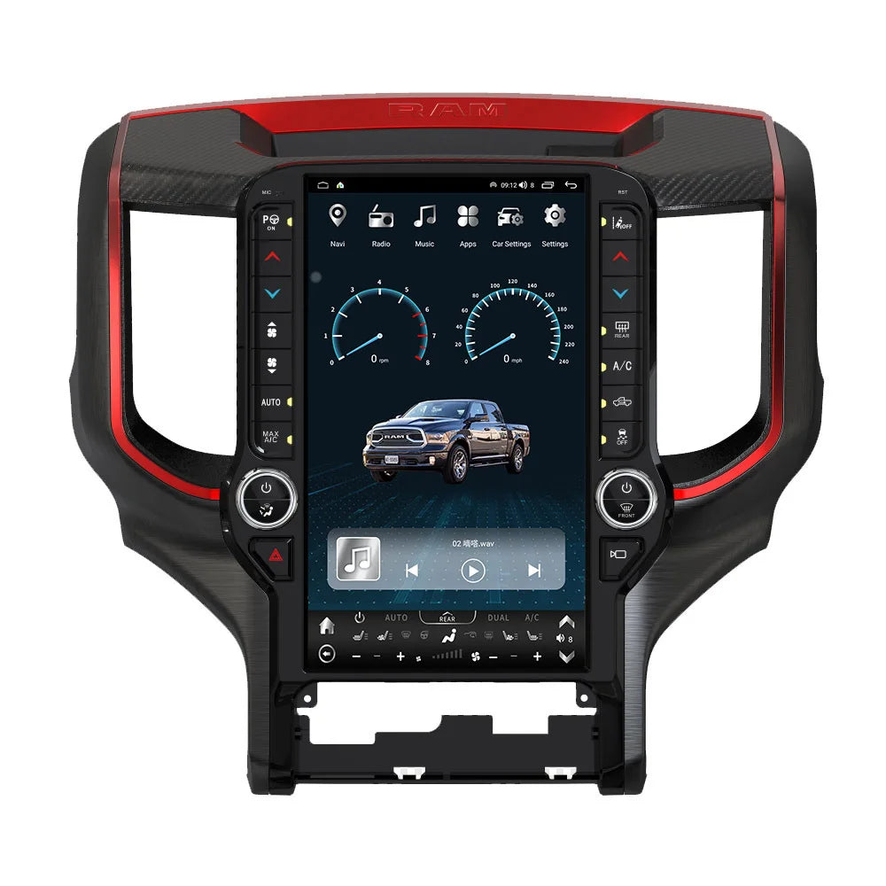 Lecteur Dvd de voiture de 13.6 pouces, Radio Android, écran tactile, Navigation Gps, Carplay pour Dodge Ram 2018 – 2023
