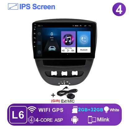 LEHX-Autoradio L6 Pro, Android 14, 2 Din, Stéréo, CarPlay, Limitation de Courant, GPS, pour Voiture KIT 107, Toyota Aygo, Cristaux en C1 (2005-2014)