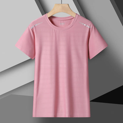 T-Shirt de course réfléchissant pour femmes, haut de Sport en soie glacée à haute élasticité, respirant, à séchage rapide, pour l'été, Cool, T-Shirt actif à manches courtes