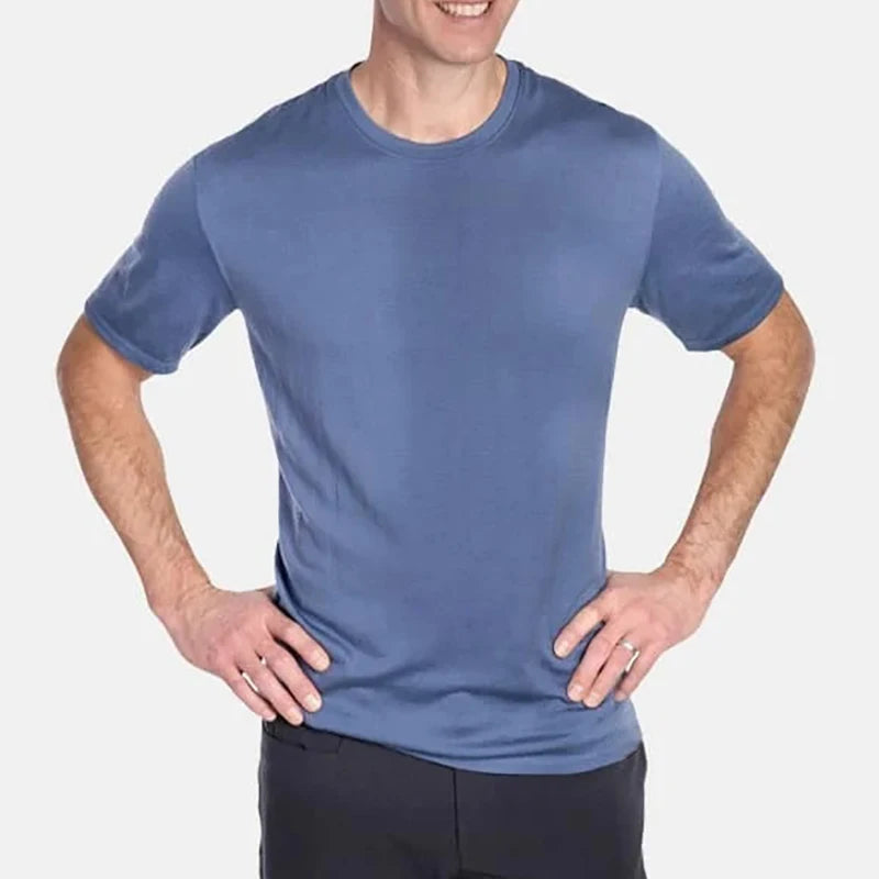T-Shirt avec couche de Base en laine mérinos pour hommes, 180GSM, évacuant l'humidité, respirant, séchage rapide, Anti-odeur, taille ASIA