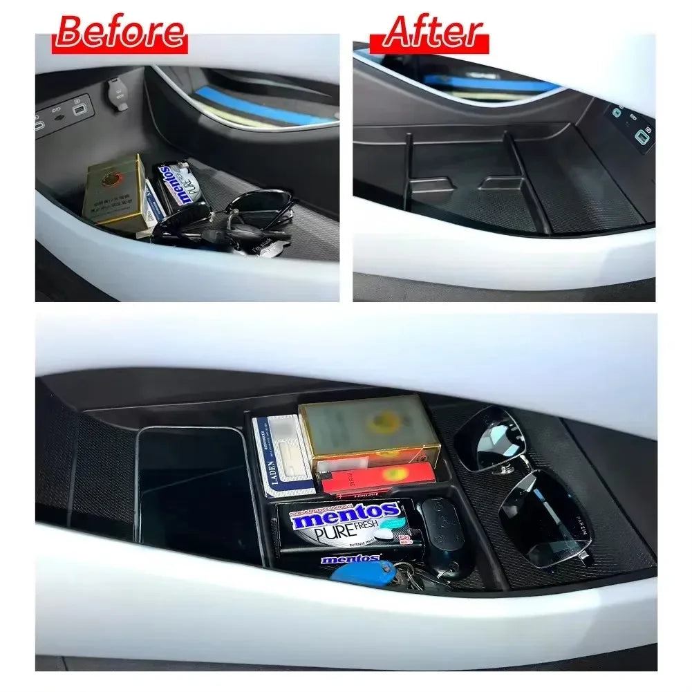 Accoudoir Central pour BYD Seal EV, boîte de rangement de couche inférieure, plateau de Console centrale de voiture en TPE, organisateur d'accessoires