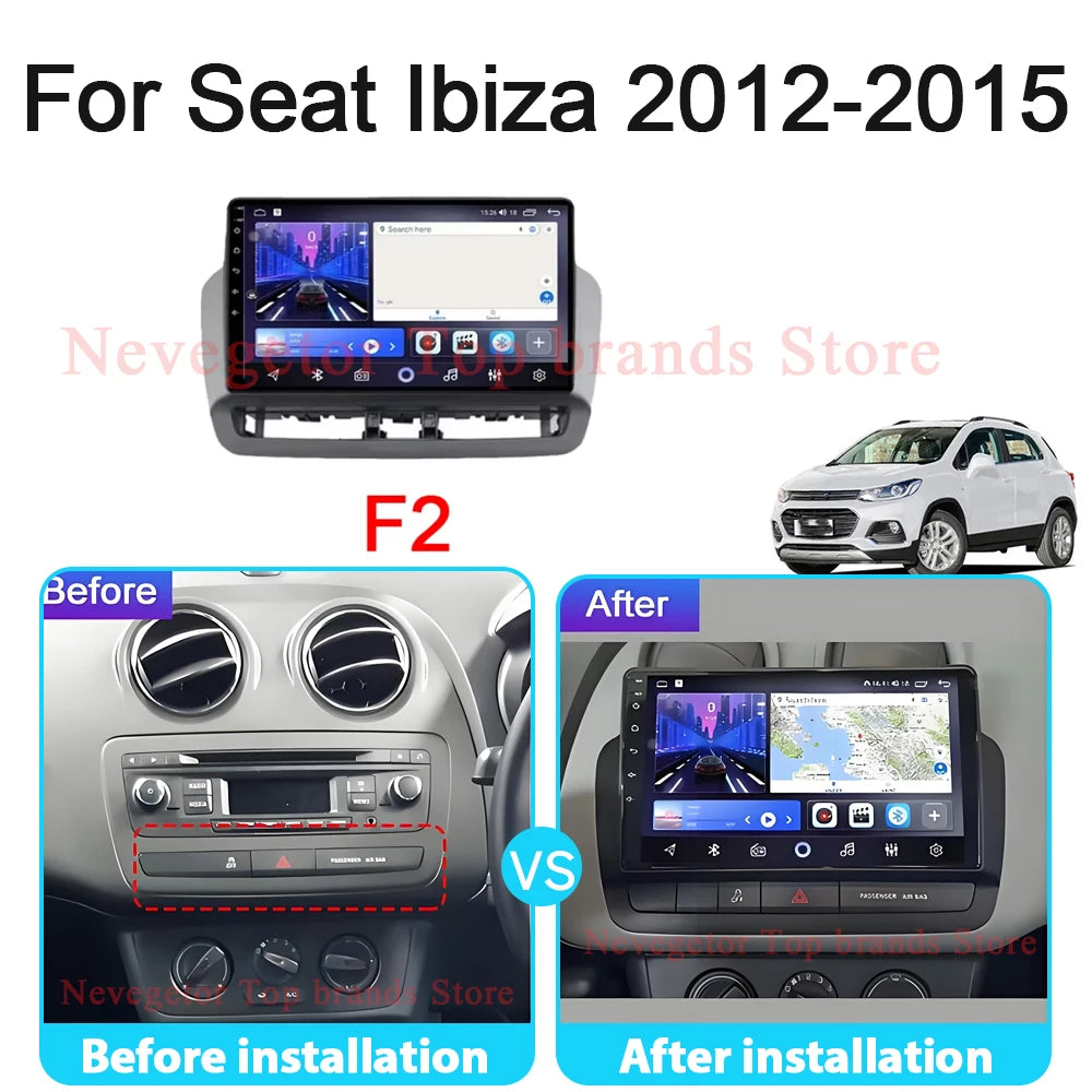 Écran tactile QLED de Navigation GPS pour Seat Ibiza 2012 – 2015, Android Auto Radio, lecteur vidéo multimédia de voiture, 5G, WIFI, BT, sans DVD 2din