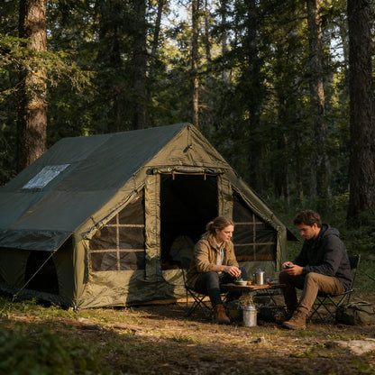 Tente de camping gonflable PAKICETUS pour 4 à 8 personnes avec fenêtres, tente de camping portable résistante à l'eau