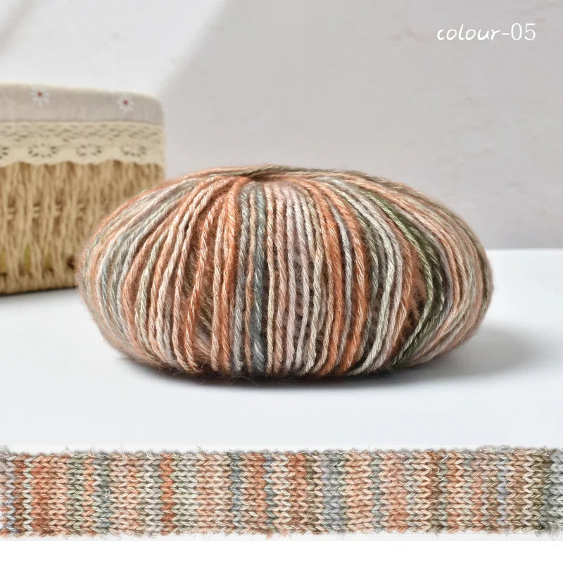Rouleau de fil à gâteau dégradé, 50g/rouleau, bricolage, laine tricotée à la main, fil Mohair, fil de coton, fil doux au Crochet, vêtements, chapeau, écharpe