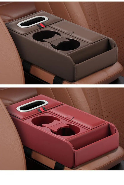 Boîte de rangement d'accoudoir de voiture, coussin de rehaussement, boîte à mouchoirs, support de verre d'eau, boîte de rangement multifonctionnelle pour voiture, coussin d'accoudoir de Console