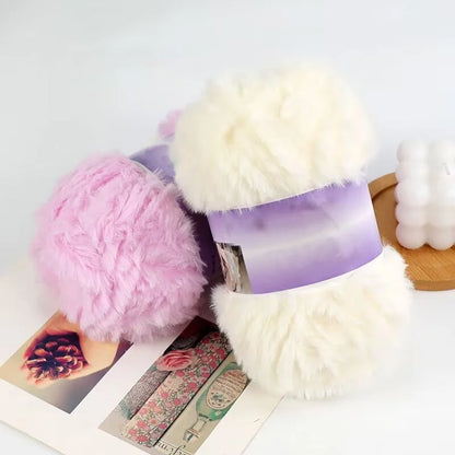 Fil de fausse fourrure 200g pour tricoter des pantoufles, des pulls chauds, des écharpes et des chapeaux faits à la main