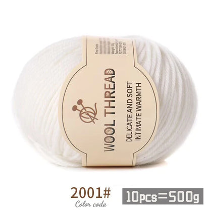 500g 290 Fil de laine d'alpaga peigné moyennement grossier, kit de matériel de tricot fait à la main chaud et à la mode pour l'automne et l'hiver, plusieurs couleurs de boules de fil pour fabriquer des pulls, des foulards