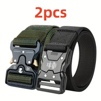 Ensemble de 2 pièces de nouvelle ceinture de taille pour hommes, ceinture décontractée à boucle à dégagement rapide, adaptée au cyclisme, à l'escalade, à la pêche, au golf et aux autres s