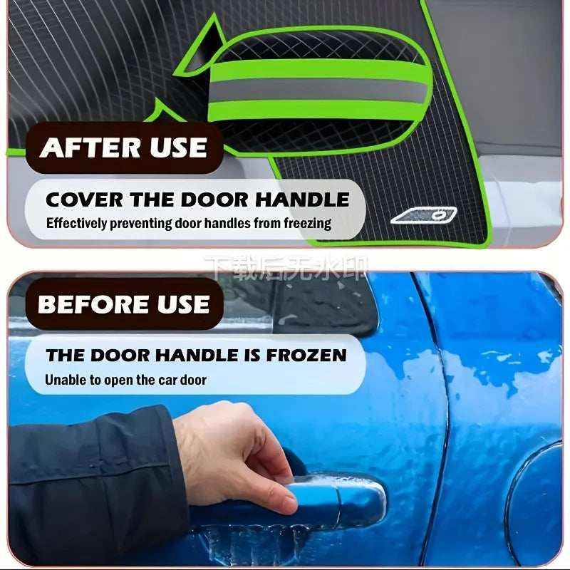Housse de neige pour pare-brise de voiture à sangle magnétique et fixe – Protecteur de pare-brise toutes saisons en tissu Oxford robuste avec protection UV/soleil