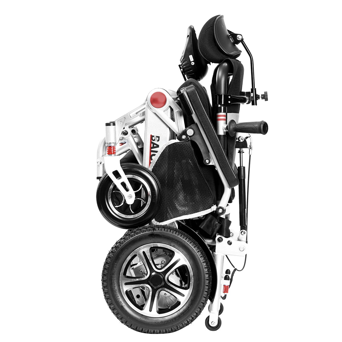 Dossier inclinable manuel Portable tout Terrain, fauteuil roulant électrique pliable en aluminium intelligent pour personnes âgées