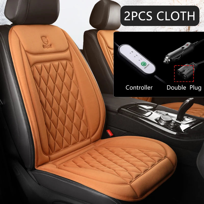 Coussin chauffant pour siège de voiture, en flanelle, 12V, universel, pour l'hiver siege chauffant voiture siège chauffant voiture