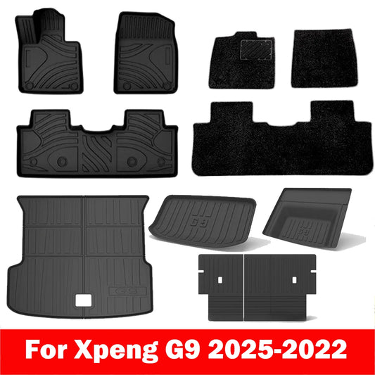 Tapis de sol et doublure de chargement en TPE pour Xpeng G9 2022 – 2024, doublures de sol toutes saisons, tapis de coffre en TPE, tampon étanche robuste LHD