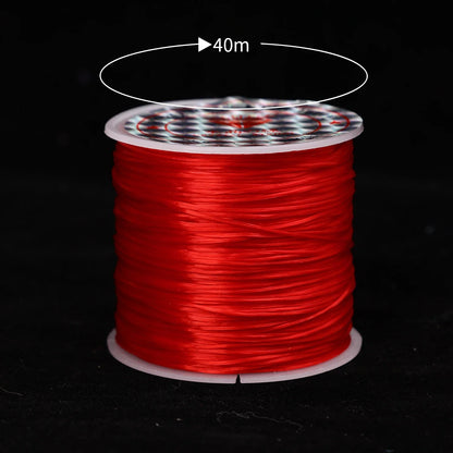 Fil de perles élastique rouge et blanc, pour bijoux, Bracelet, collier, bricolage, cordon de cristal, fils perlés, accessoires de couture, vente en gros