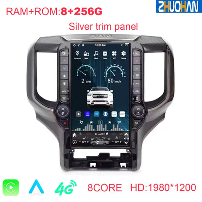 Autoradio Android 13 de 13.6 pouces, pour Dodge RAM 1500 2500 3500 2019 – 2022, lecteur multimédia stéréo automatique, écran tactile GPS
