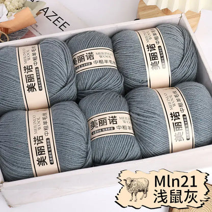 Fil de laine mi-épais pour chaussettes, tricot à la main, pull, pantalon, foulards, vêtements en cachemire mérinos, fil de Crochet doux pour bébé, 500 g/ensemble