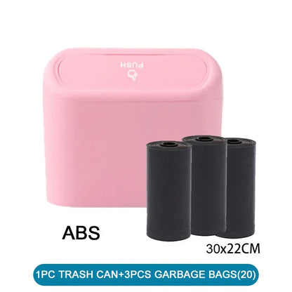 Poubelle de voiture (avec couvercle) contient 60 (300) sacs poubelles, poubelle de petite voiture, accessoires de mini voiture anti-fuite