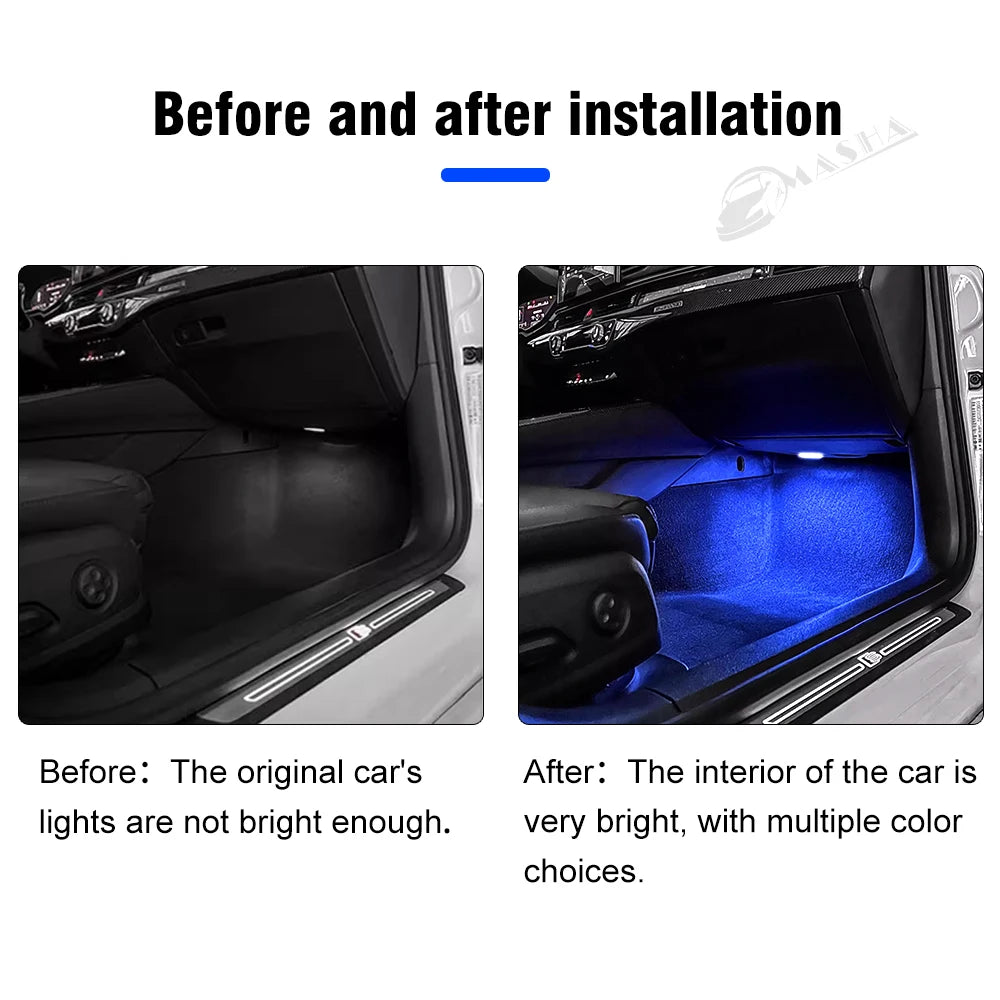 Lampe de plancher LED RVB pour voiture, Audi, VW, Skoda, Seat, Porsche, accessoires auto, décoration intérieure, escales, lumière décorative