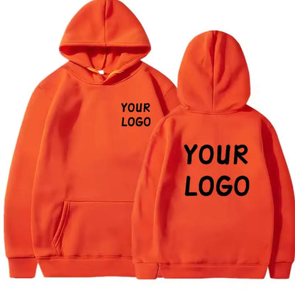 Sweat à capuche décontracté avec LOGO de votre marque pour hommes et femmes, pull de couleur unie, personnalité de rue, cadeaux personnalisés, DIY