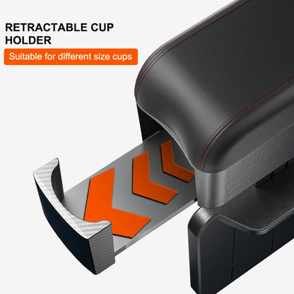 SEAMETAL – boîte d'accoudoir de voiture, organisateur de repose-coude à hauteur réglable, boîte de rangement universelle pour repose-bras intérieur, organisateur d'espace de siège