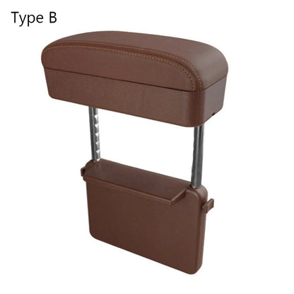 Leather Auto Car SUV Front Seat Side Gap Center Console Storage Box Organizer Pocket Adjustable Lifeable Armrest