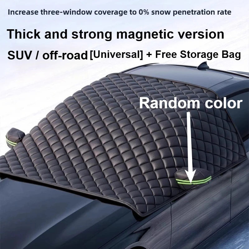Couverture à trois fenêtres pour couverture de neige pour voiture, protection solaire avant, demi-couverture, livraison transfrontalière