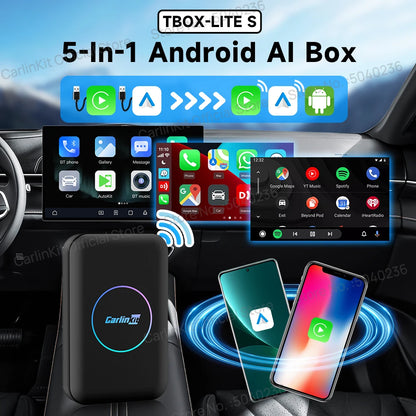 CarlinKit Android TV Box CarPlay Ai Box يدعم نتفليكس IPTV متجر جوجل بلاي لاسلكي CarPlay و Android Auto Box اتصال تلقائي
