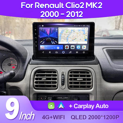 QSZN pour Renault Clio2 BB CB MK2 2001 - 2006 Android 13 autoradio lecteur vidéo multimédia CarPlay Auto 4G unité principale Navigation