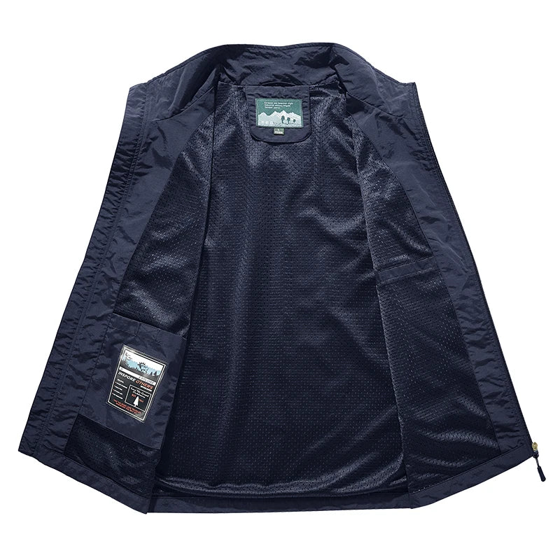 Grande taille hommes été en plein air randonnée gilet tactique multi-poches léger coque souple utilitaire voyage Safari Cargo gilet hommes