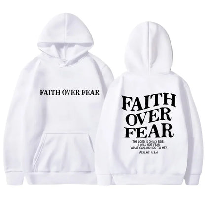 FAITH OVER FEAR sweat à capuche imprimé pour hommes femmes décontracté à manches longues sweats à capuche Hip Hop Harajuku sweat à capuche Y2k hommes hauts à capuche