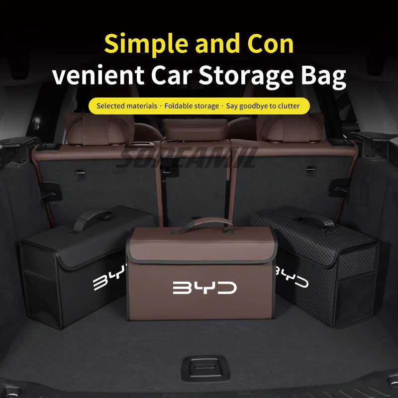 Boîte d'organisation et de rangement de coffre de voiture, pour BYD Atto 3 Tang F3 E6 Yuan Plus Song Max F0 Qin G3 I3 Han Dmi Dolphin S6 DM-i EV 2din