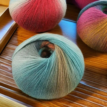 Fil de laine arc-en-ciel 200 g/ensemble, pour tricoter, châles, écharpes, pulls, vestes, chapeaux, bricolage, fil de teinture à Segment doux et confortable