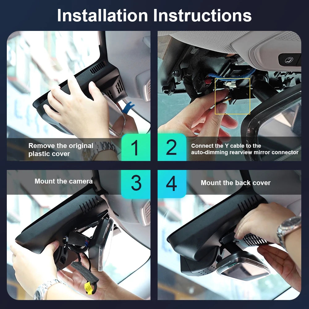 Caméra de tableau de bord Fitcamx 4K pour GMC Acadia 2024 – 2026, DVR de voiture avec WDR avancé, Super Vision nocturne, enregistreur de conduite pour la sécurité