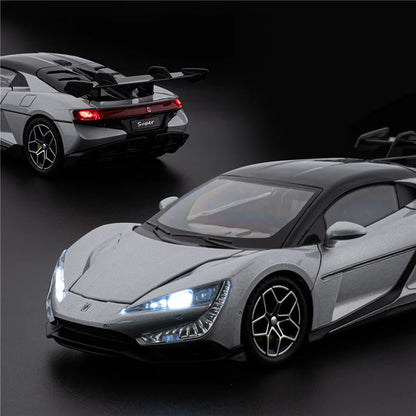 BYD Yangwang – modèle de voiture de sport électrique en alliage U9, en métal moulé sous pression, nouvelle énergie, modèle de véhicule de course, son et lumière, jouet pour enfants, cadeau, 1/24