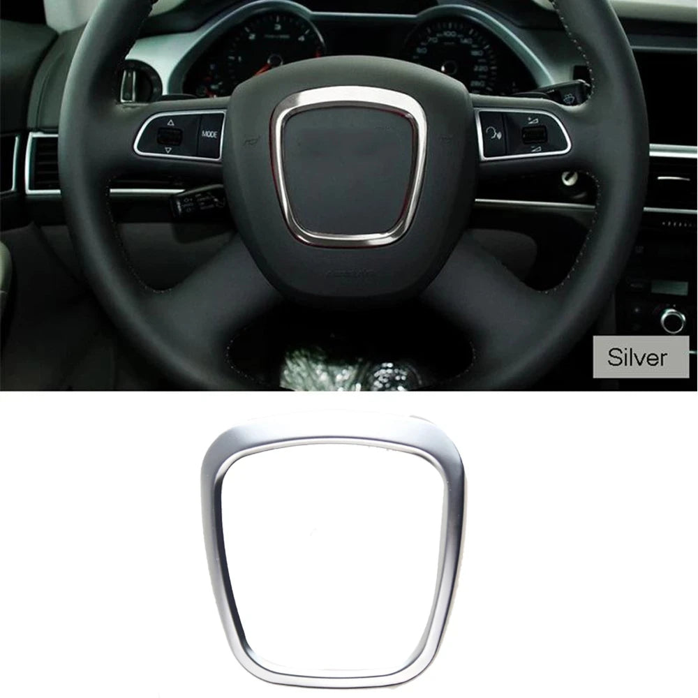 Autocollants de couverture de logo central de volant de voiture, garniture pour Audi A4 B6 B7 B8 A6 C6 A5 Q7 Q5 A3 8P S3 8, accessoires d'intérieur