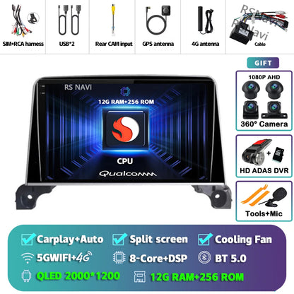 Android 15 Carplay Auto 2K écran autoradio multimédia lecteur vidéo pour Peugeot 5008 4008 3008 2017 - 2020 2din Autoradio stéréo